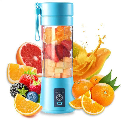 "Mini Portable Blender - USB Juicer, Fruit Mixer, Fresh Juice Extractor, Orange Squeezer, Electric Juicing Cup with 6-Blade Design"