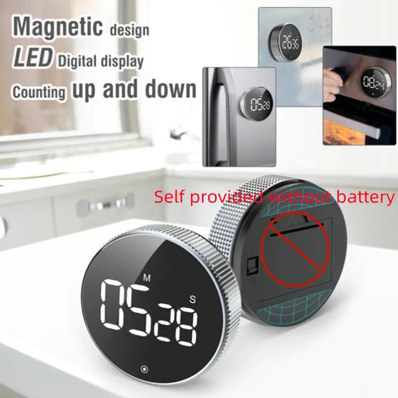 Magnetic Kitchen Timer - Digital LED Display Cooking Timer for Precise Kitchen Timing"Magnetic Kitchen Timer Digital LED Display Cooking