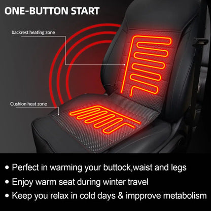 Car Leather Heated Front Seat Cover