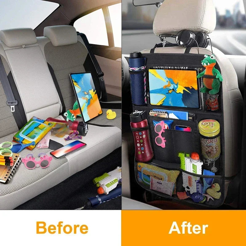 Car Back Seat Organizer with Touch Screen Tablet Holder