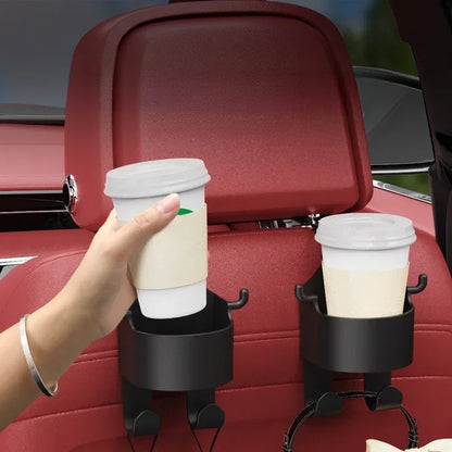 Car Seat Headrest Hook Hanger Storage Organizer Universal with Cup Holder