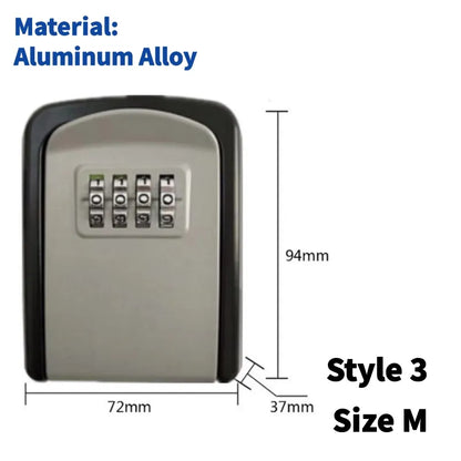 Wall Mount Key Lock Box 4 Digit Password Code Security Lock