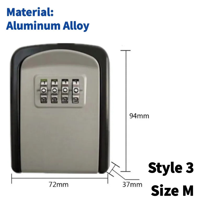 Wall Mount Key Lock Box 4 Digit Password Code Security Lock