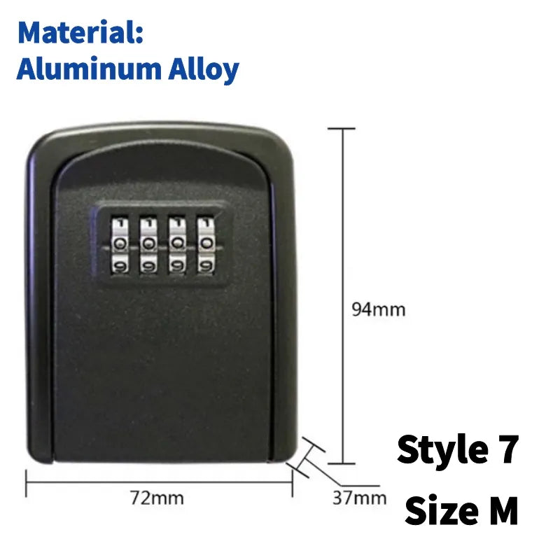 Wall Mount Key Lock Box 4 Digit Password Code Security Lock