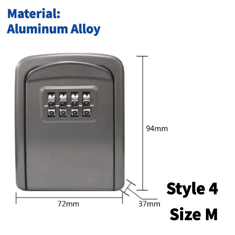 Wall Mount Key Lock Box 4 Digit Password Code Security Lock