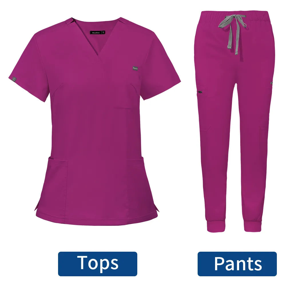 Hospital Doctor Nursing Uniform Women Casual Short Sleeved Medical Uniforms