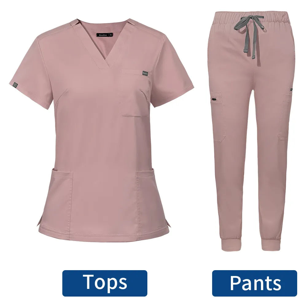 Hospital Doctor Nursing Uniform Women Casual Short Sleeved Medical Uniforms
