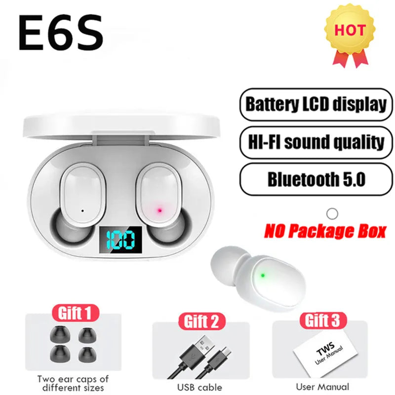 TWS E6S Bluetooth Earphones Wireless Bluetooth Headset