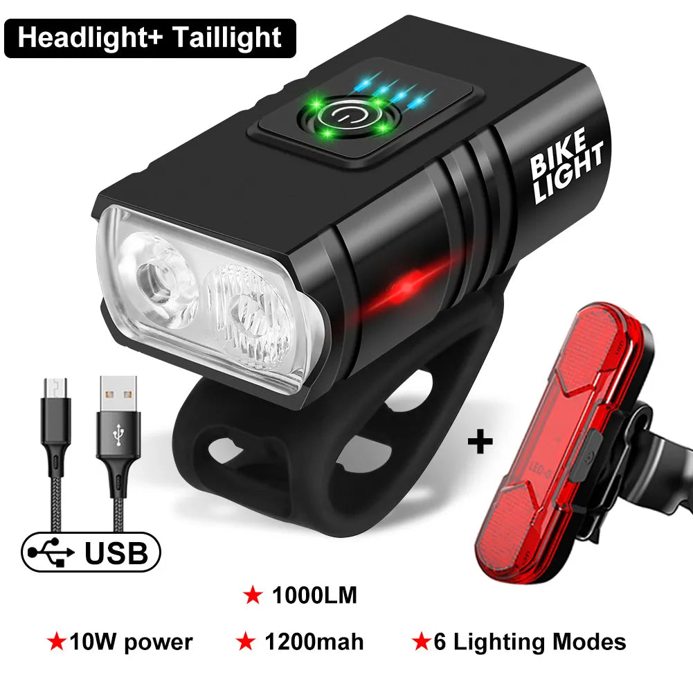 LED Bicycle Light 1000LM USB Rechargeable