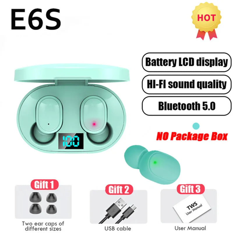 TWS E6S Bluetooth Earphones Wireless Bluetooth Headset