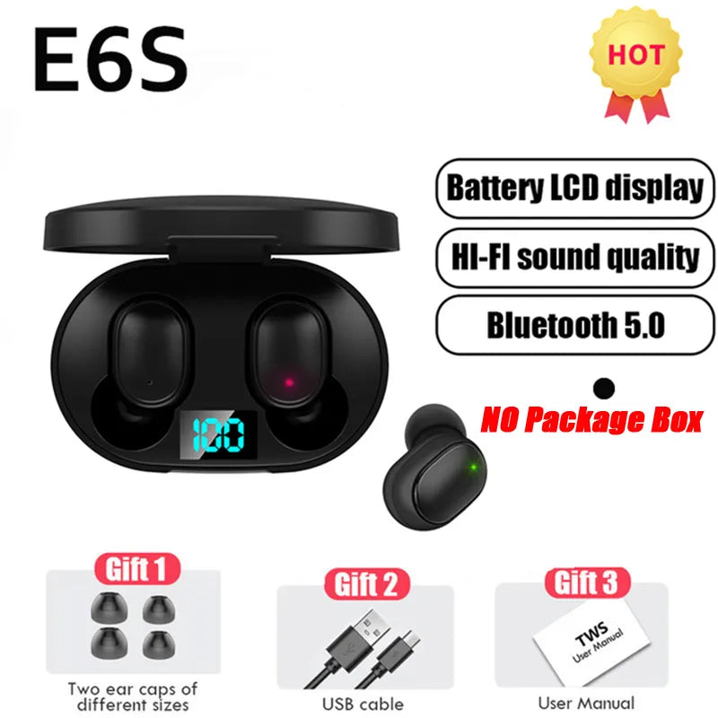 TWS E6S Bluetooth Earphones Wireless Bluetooth Headset