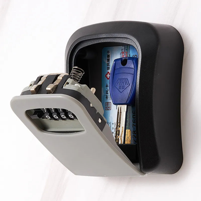 Wall Mount Key Lock Box 4 Digit Password Code Security Lock